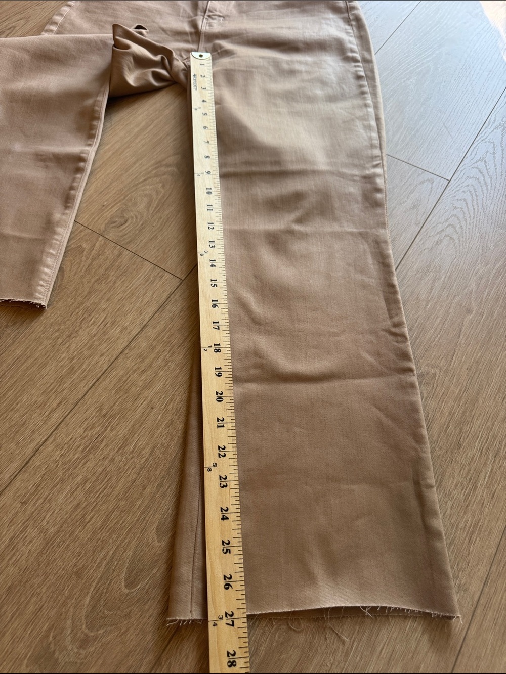 L'AGENCE Kendra High Rise Crop Flare Cappuccino Coated Jeans Size 32 - Picture 14 of 15